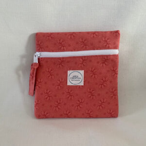 Bolsita cremallera Flores en rojo