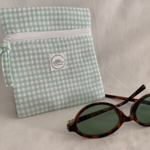 Bolsita cremallera Cuadro vichy verde