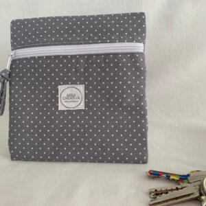 Bolsita cremallera Lunares gris