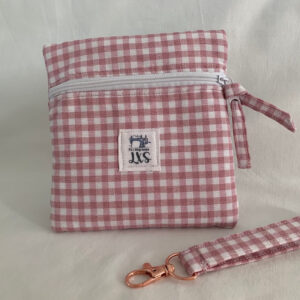 Bolsita cremallera Cuadro vichy rosa