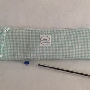 Estuche Cuadro vichy verde