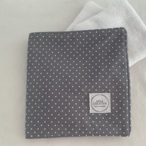 Funda Desmaquilladores gris con lunares