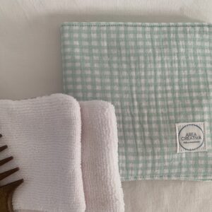 Funda Desmaquilladores cuadro vichy verde