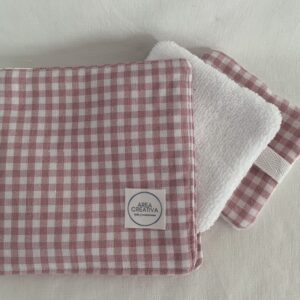 Funda Desmaquilladores cuadro vichy rosa
