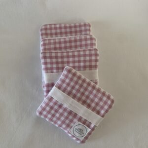 Desmaquilladores Pack 4 cuadro vichy rosa