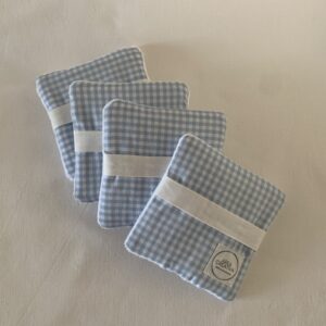 Desmaquilladores Pack 4 cuadro vichy azul